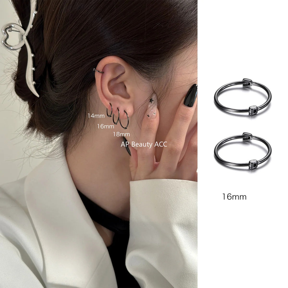 A관 - 999 실버 심플 링 귀걸이 [EH-2308] 25.10-3