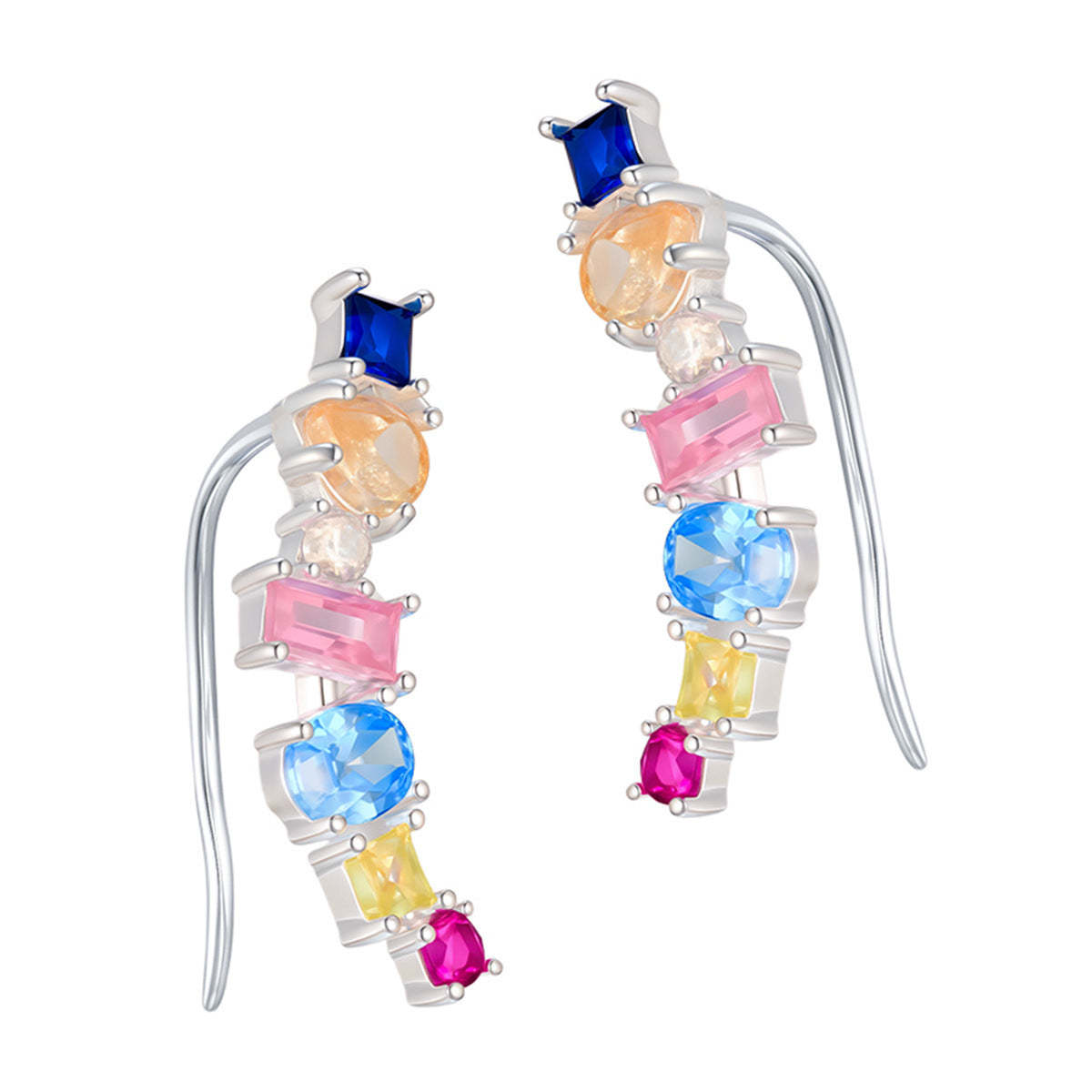 A관 - 925 은침 컬러 큐빅 디자인 귀걸이 [EH-3982] 25.09-4