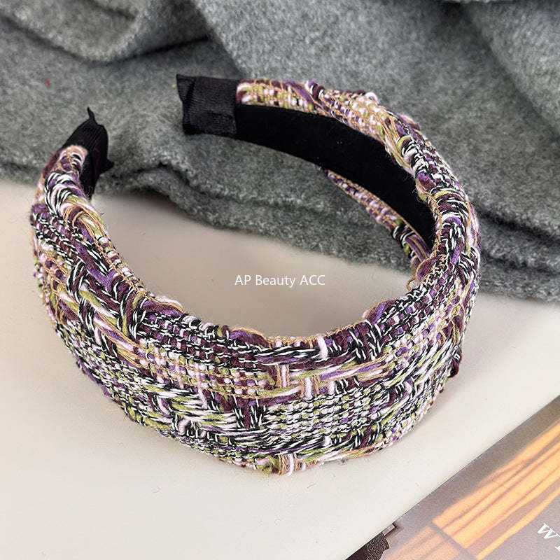 E관 - 모직 털실 패턴 와이드 머리띠 [27733] 25.12-1