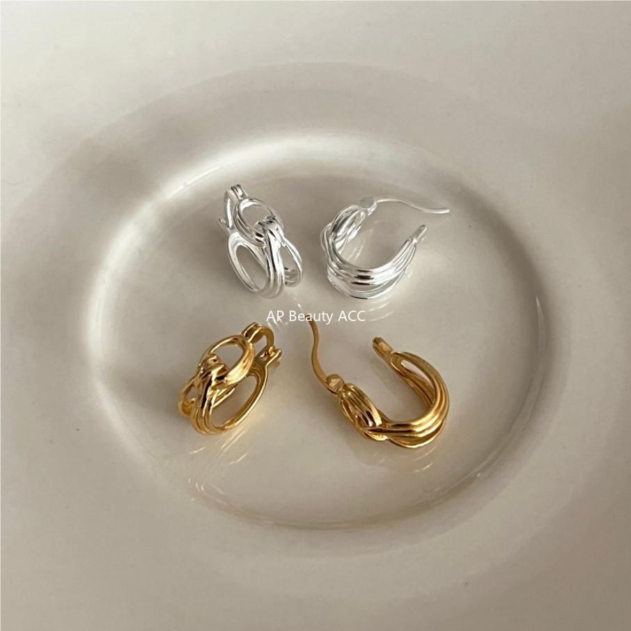 F관 - 925 실버 핸드메이드 매듭 모양 귀걸이 [C1086] 25.10-4