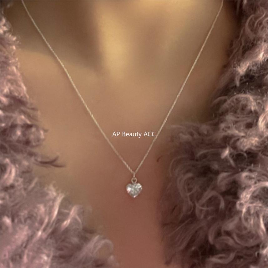 F관 - 925 실버 하트 큐빅 펜던트 목걸이 [B1209] 25.10-1