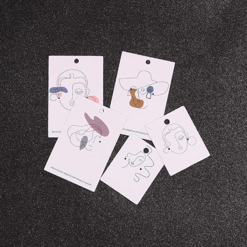 액세서리 부자재 - [8x8cm] 목걸이 귀걸이 포장지 200장 얼굴 그림 두꺼운 코팅지 OPP 별도구매 [GF03]