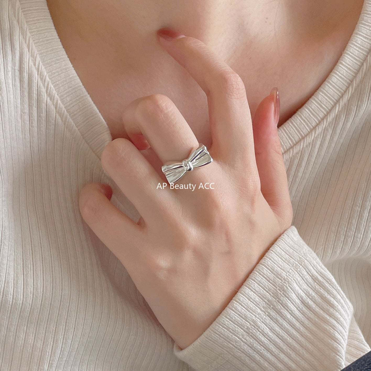 F관 - 925 실버 리본 디자인 반지 [J1894] 25.12-3