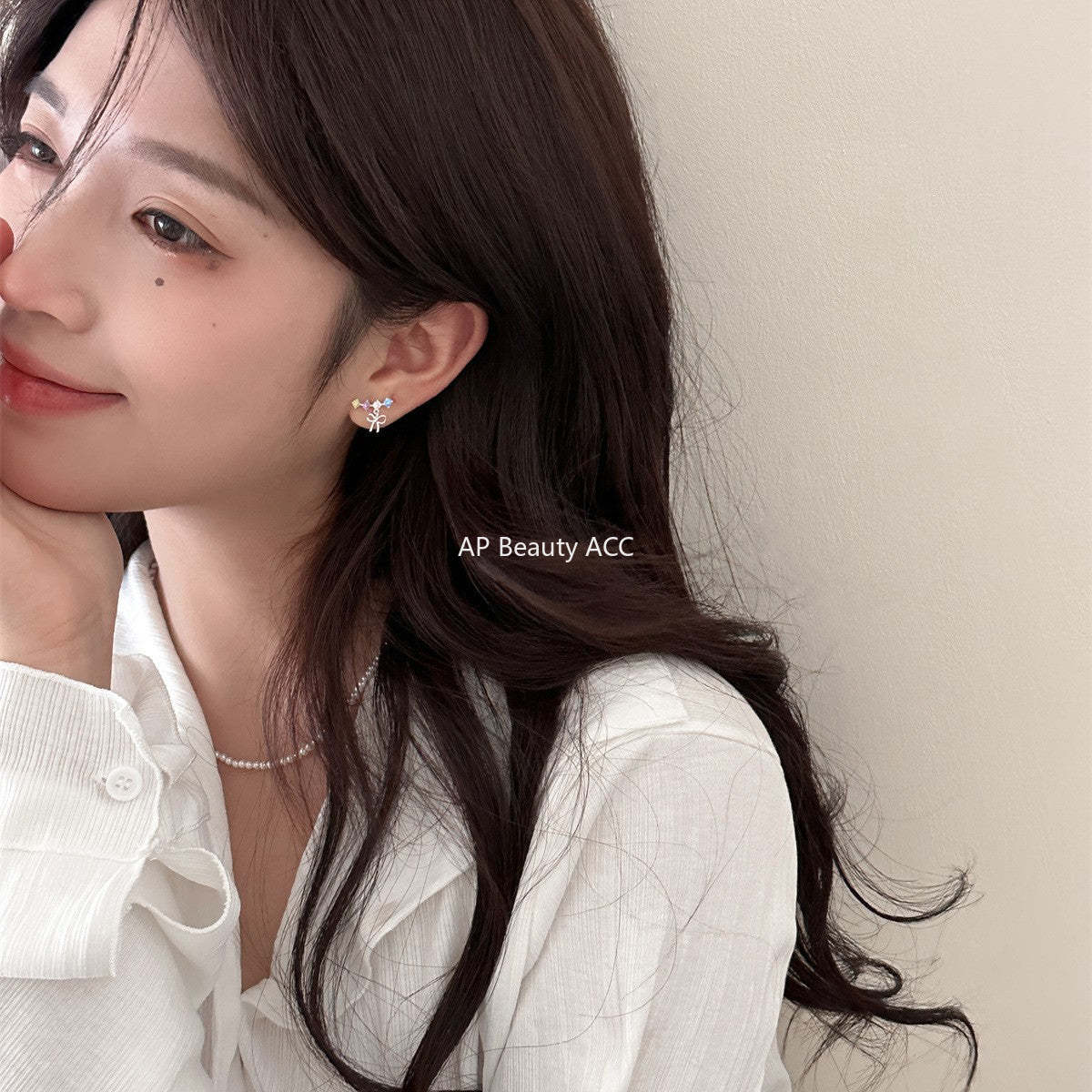 A관 - 925 은침 리본 다채로운 큐빅 귀걸이 [EH-3295] 24.11-1
