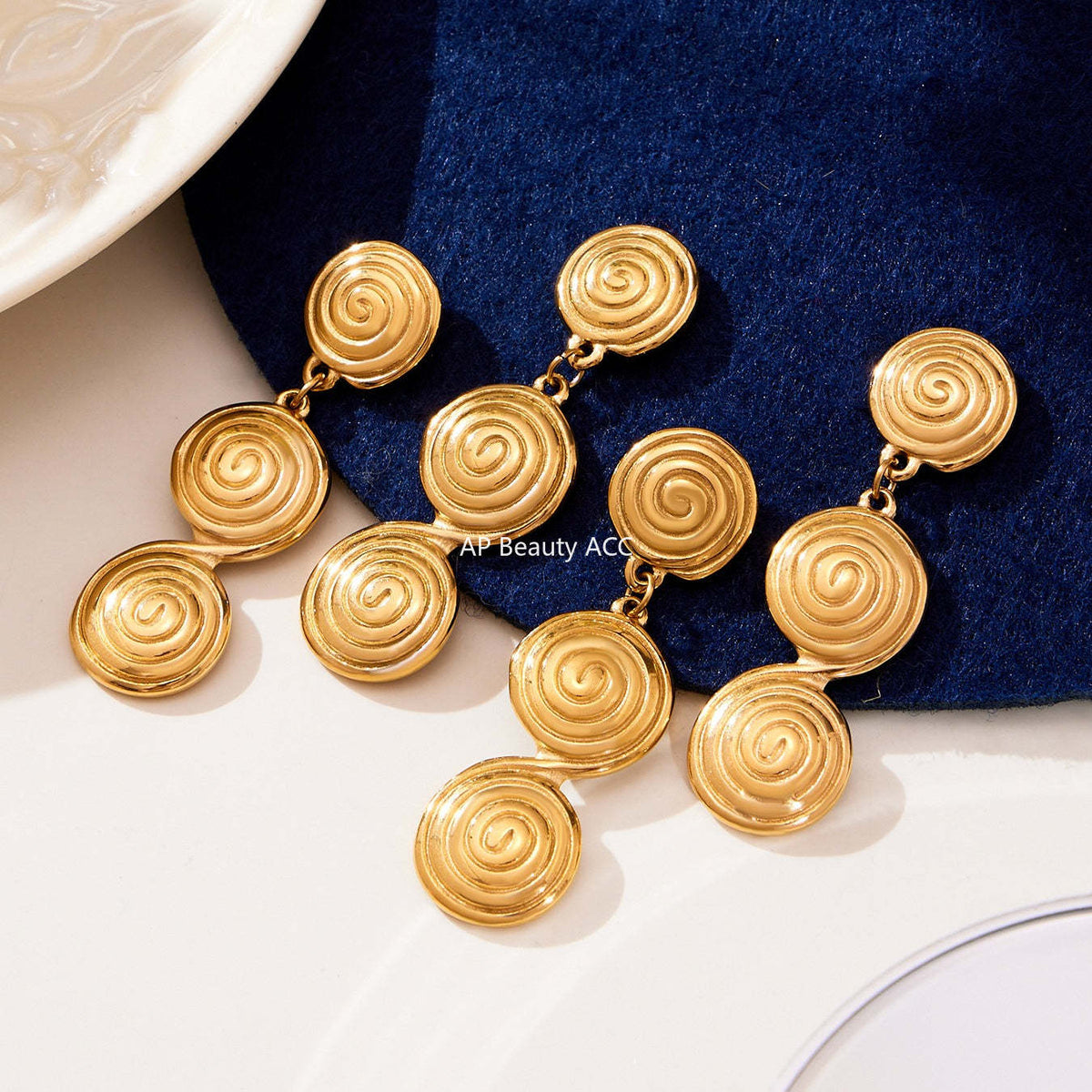 D관 - 스테인리스 스틸 나선형 원형 디자인 귀걸이 목걸이 [TXP448] 25.10-4