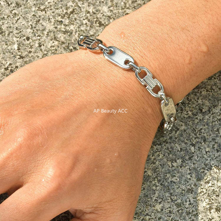 G관 - 스테인리스 스틸 핸드메이드 연결 체인 팔찌 [BR-2705] 25.10-5