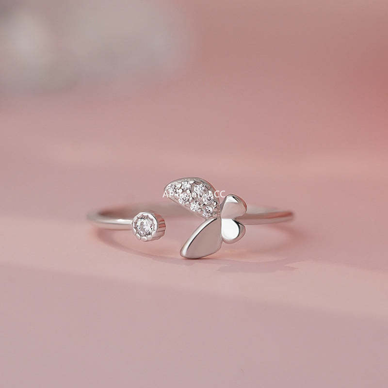 B관 - 999 실버 심플 나비 큐빅 반지 [YC3213R_1] 25.10-4