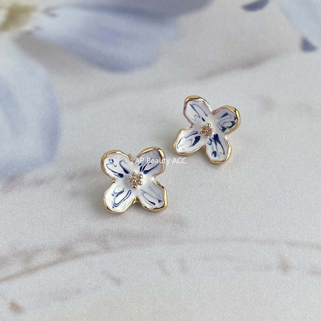 C관 - 청화백자 디자이너 독창적 인스타 감성 14K 도금 귀걸이 [4473-4476] 24.07-2