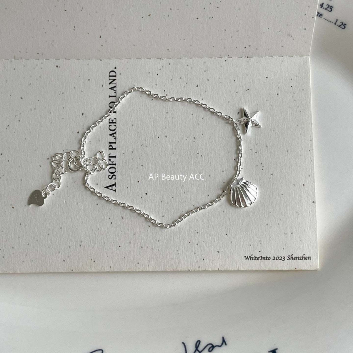 F관 - 925 실버 불가사리 조개 펜던트 팔찌 [A393] 25.11-3