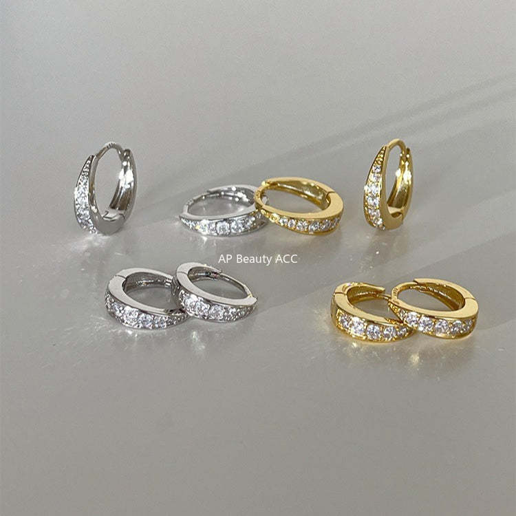 A관 - 큐빅 925 은침 링 후프 귀걸이 [EH-4324] 25.12-2