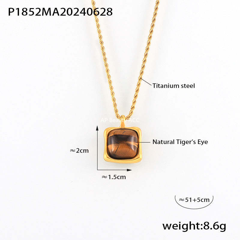 D관 - 티타늄 스틸 18K 도금 호안석 펜던트 레이어드 목걸이 [P1852-P873] 24.07-1