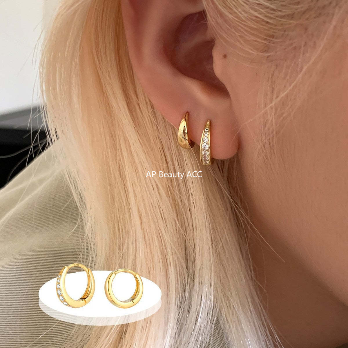 A관 - 큐빅 925 은침 링 후프 귀걸이 [EH-4324] 25.12-2