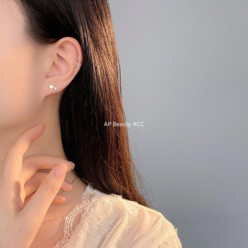 B관 - 925 실버 더블 하트 귀걸이 [YC9474E] 24.03-2