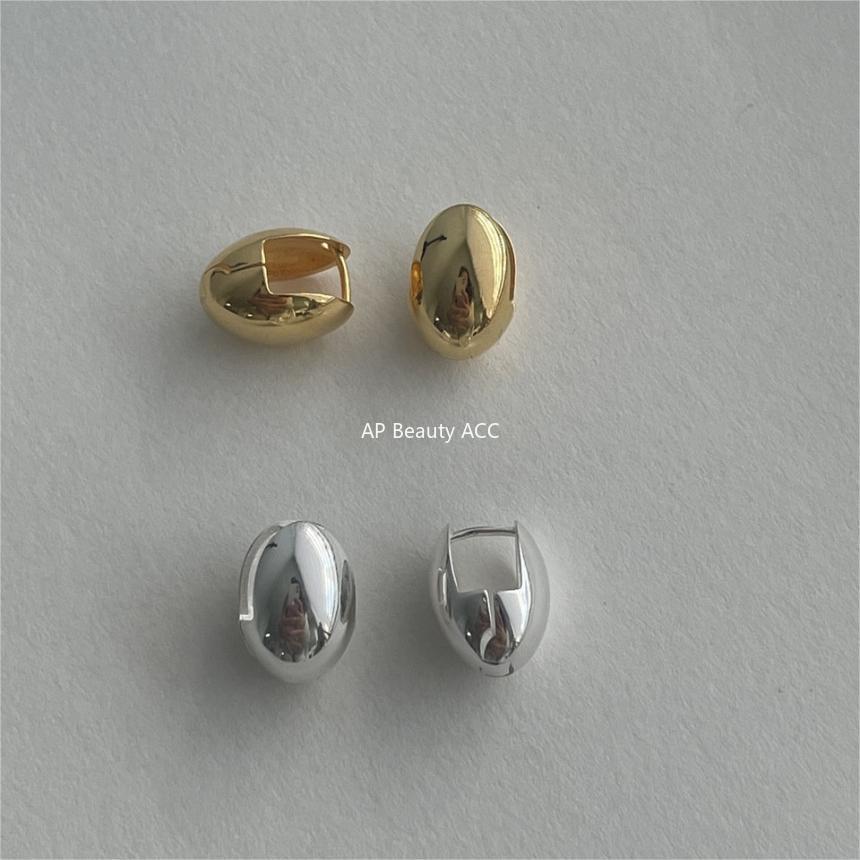 F관 - 925 실버 타원형 디자인 귀걸이 [C1220] 25.10-1