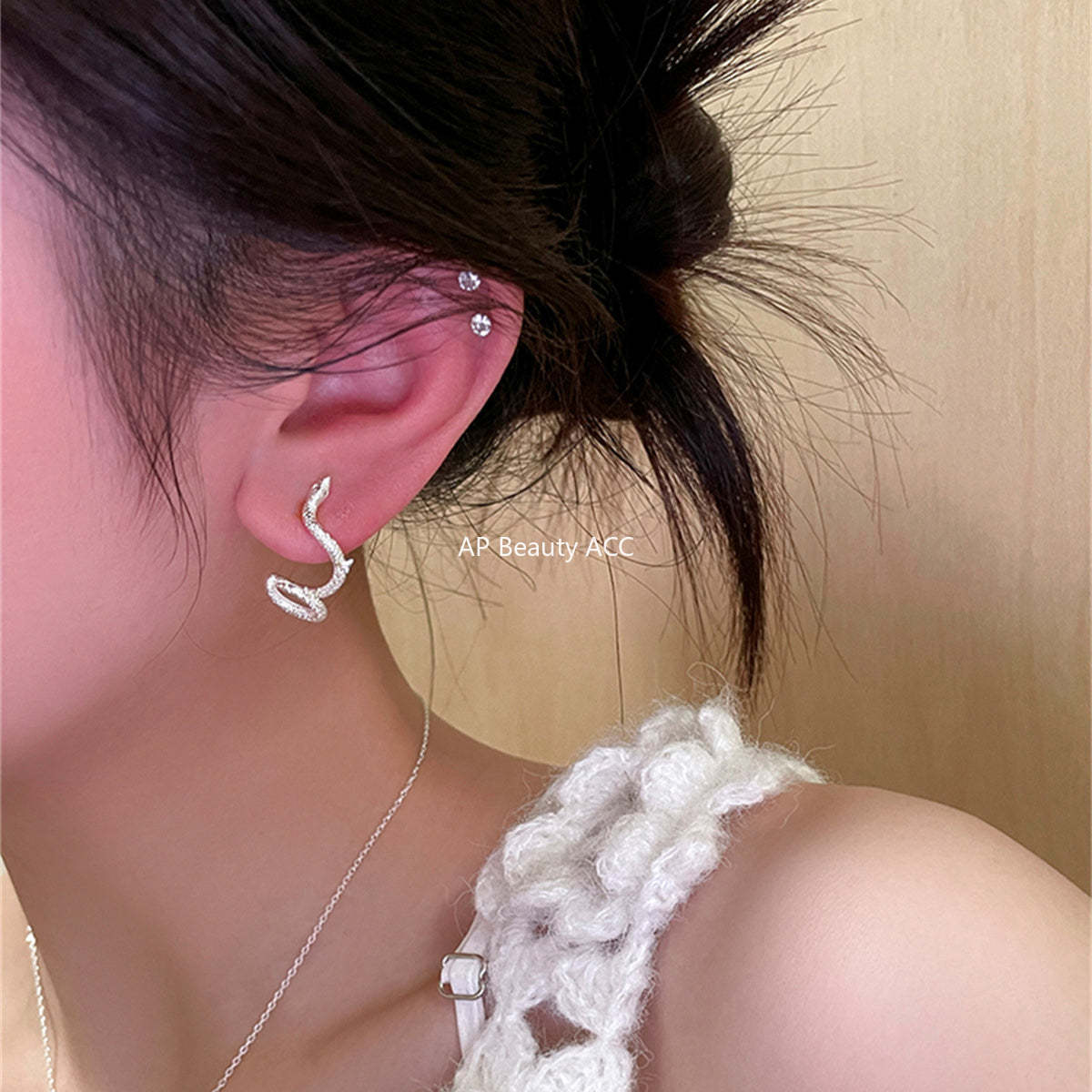 A관 - 925 은침 뱀 디자인 귀걸이 [EH-3630] 25.06-3
