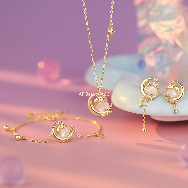 B관 - 999 실버 유니콘 달 디자인 목걸이 귀걸이 팔찌 [YC2200N_1 YC4829E_1 YC5416SL_1] 25.10-1