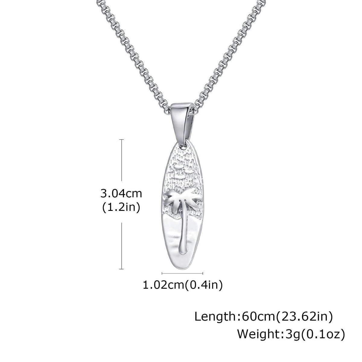 G관 - 스테인리스 타원형 야자수 펜던트 목걸이 [PN-2159] 25.10-5