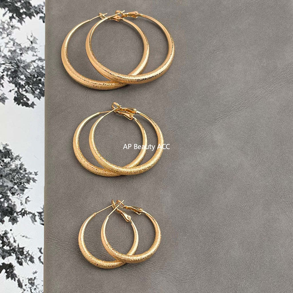 C관 - 매트 볼드 디자인 링 귀걸이 [5458-5460] 25.02-1