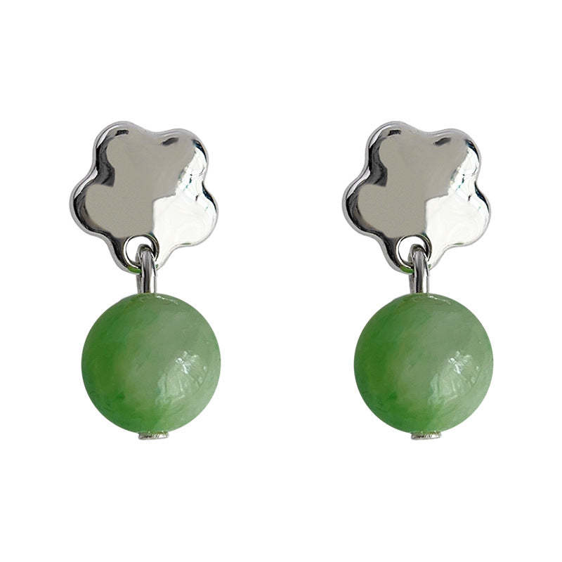 C관 - 여름 새싹 디자인 숲 속 스타일 천연석 기하학 귀걸이 [3856] 24.04-3