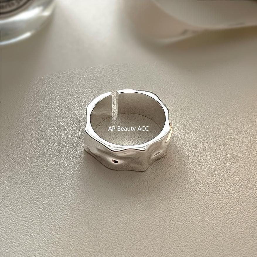 F관 - 925 실버 비정형 물결 디자인 볼드 반지 [J1827] 25.10-4