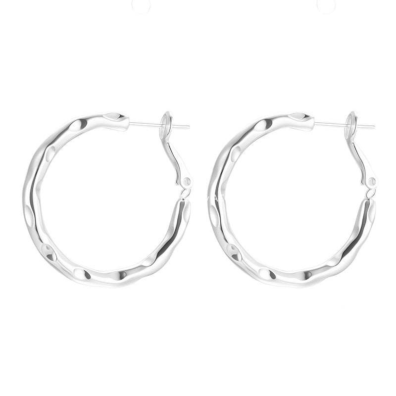 A관 - 925 은침 비정형 심플 링 귀걸이 [EH-4122] 25.12-2