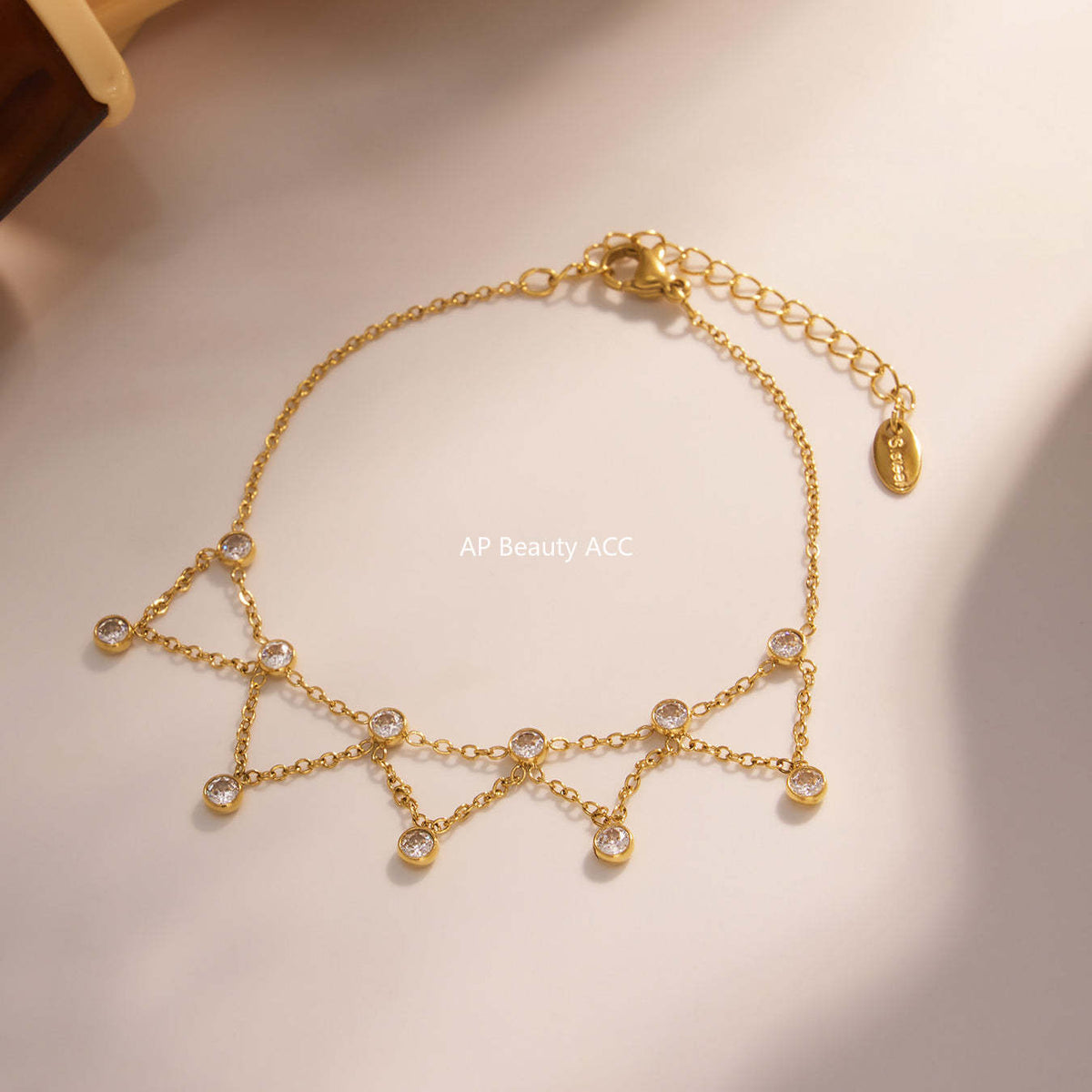D관 - 스테인리스 스틸 큐빅 이블아이 멀티 펜던트 18K 도금 팔찌 [E524-E227-E215] 25.08-3
