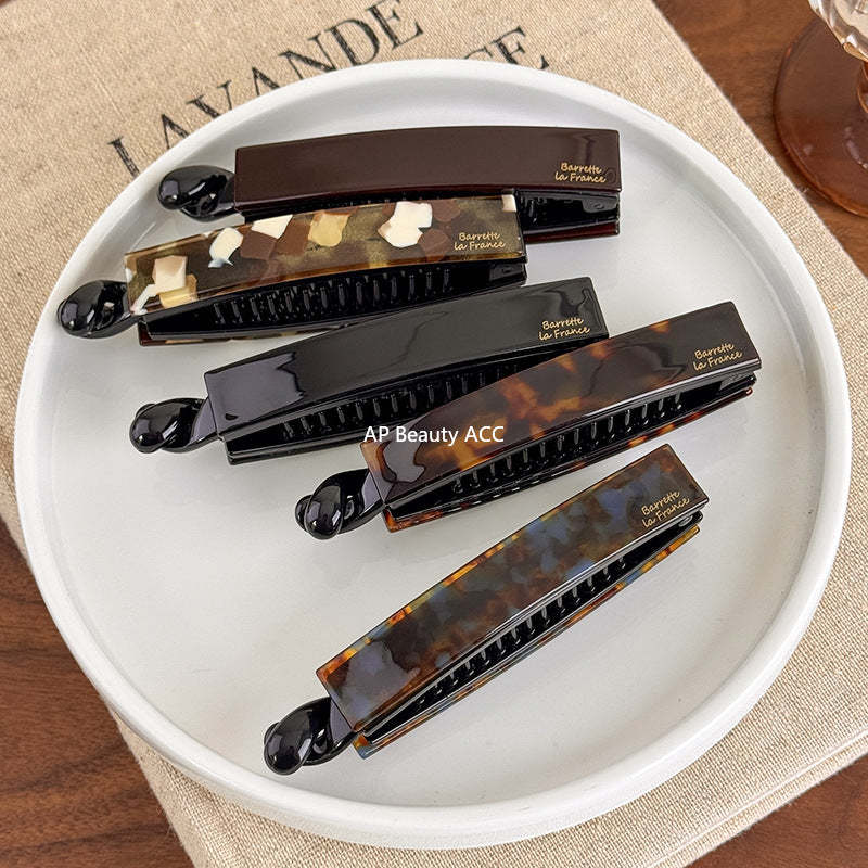 E관 - 아세테이트 스트라이프 트위스트 집게핀 [27640] 25.11-1