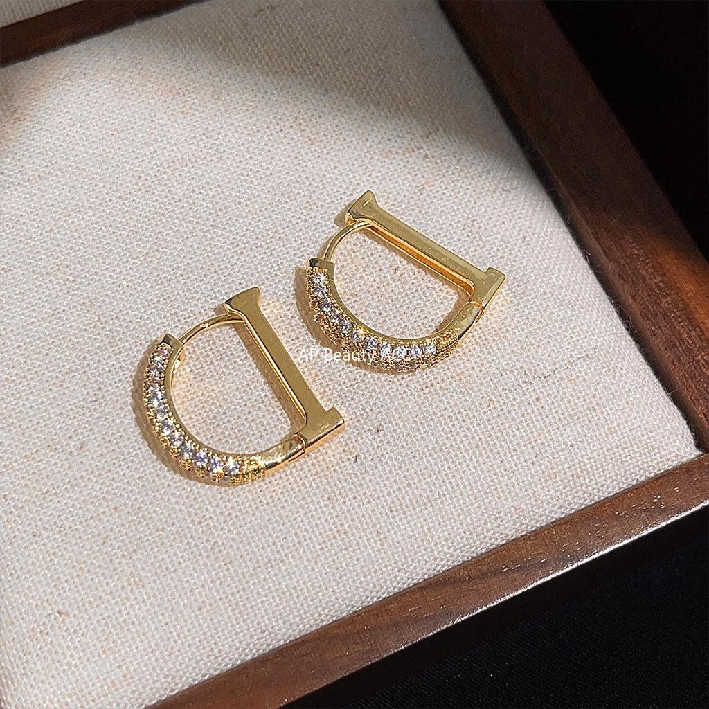 C관 - 미니 큐빅 D형 실용적 엘레강스 링형 귀걸이 [A879] 24.03-3