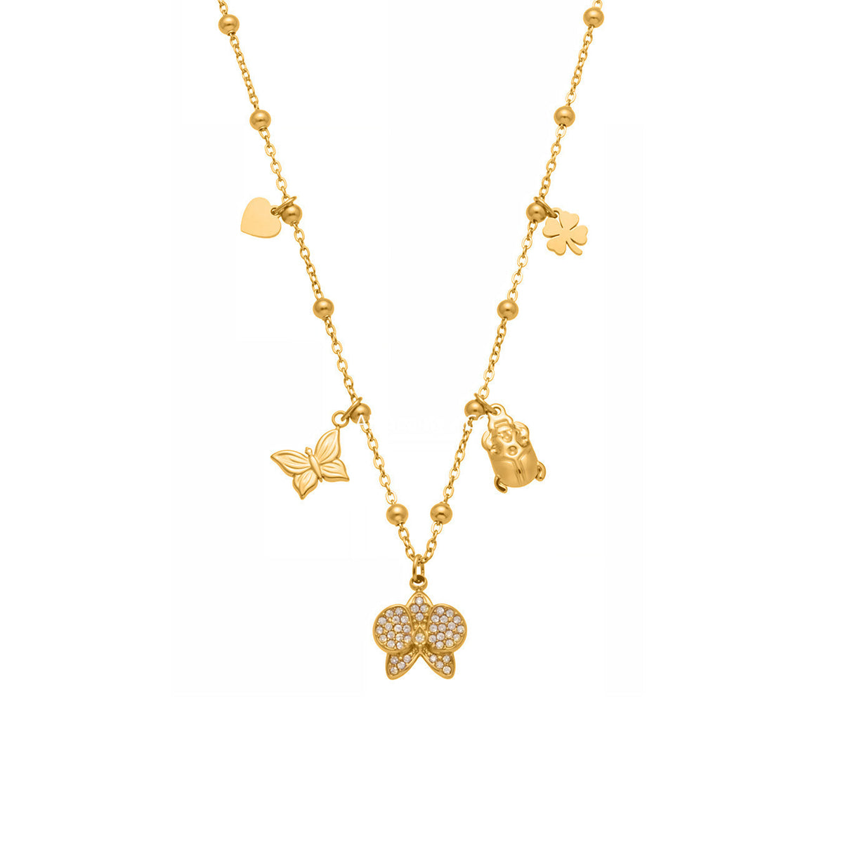 D관 - 스테인리스 스틸 18K 도금 나비 펜던트 목걸이 [P1712] 25.10-3