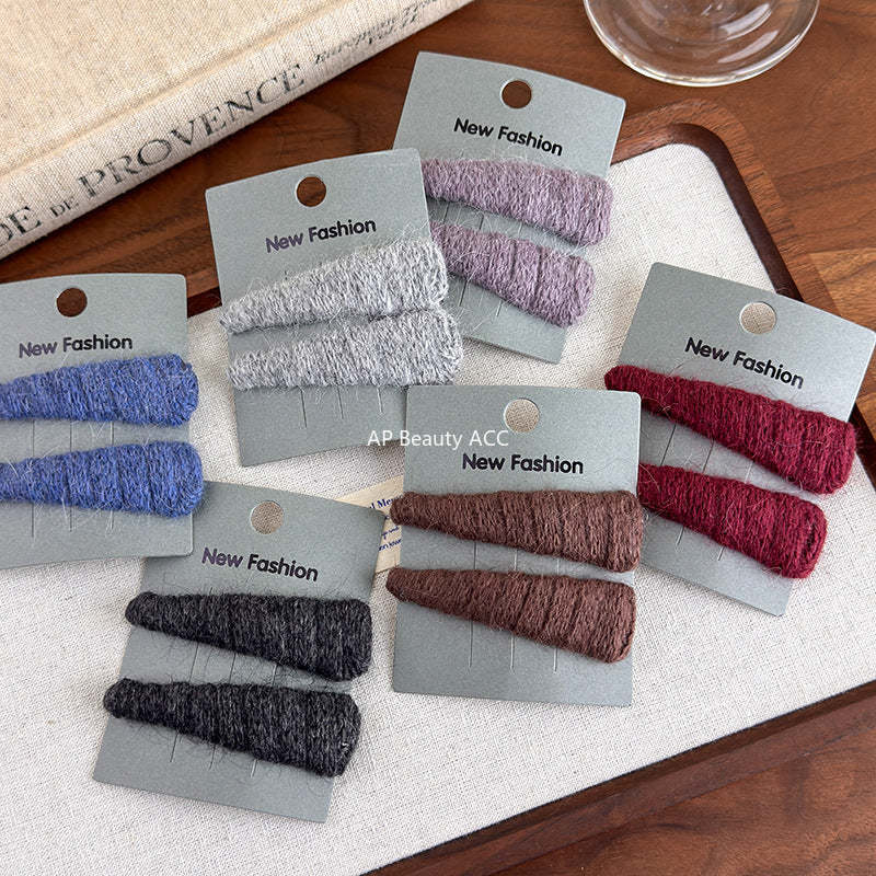 E관 - 가을겨울 컬러 털실 삼각형 헤어핀 [27652] 25.11-4