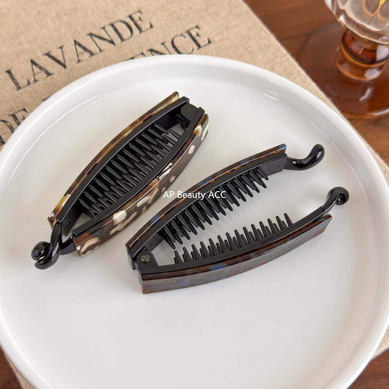 E관 - 아세테이트 스트라이프 트위스트 집게핀 [27640] 25.11-1