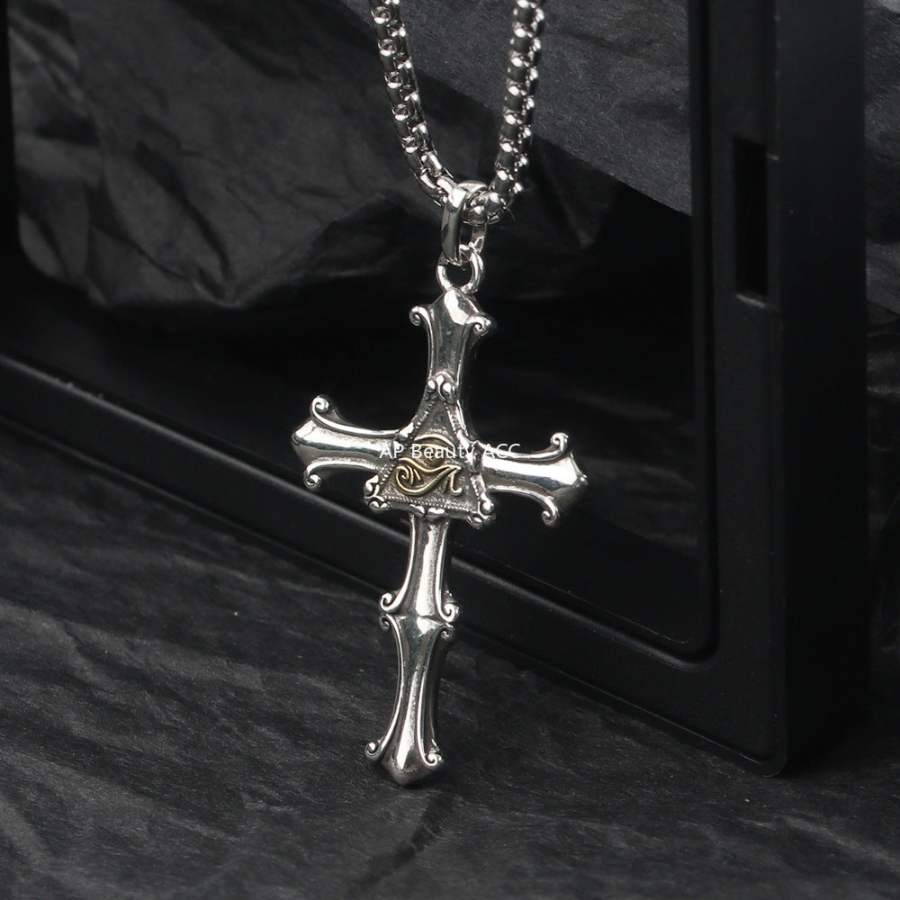 G관 - 호루스의 눈 십자가 펜던트 체인 목걸이 [X1201] 25.10-2