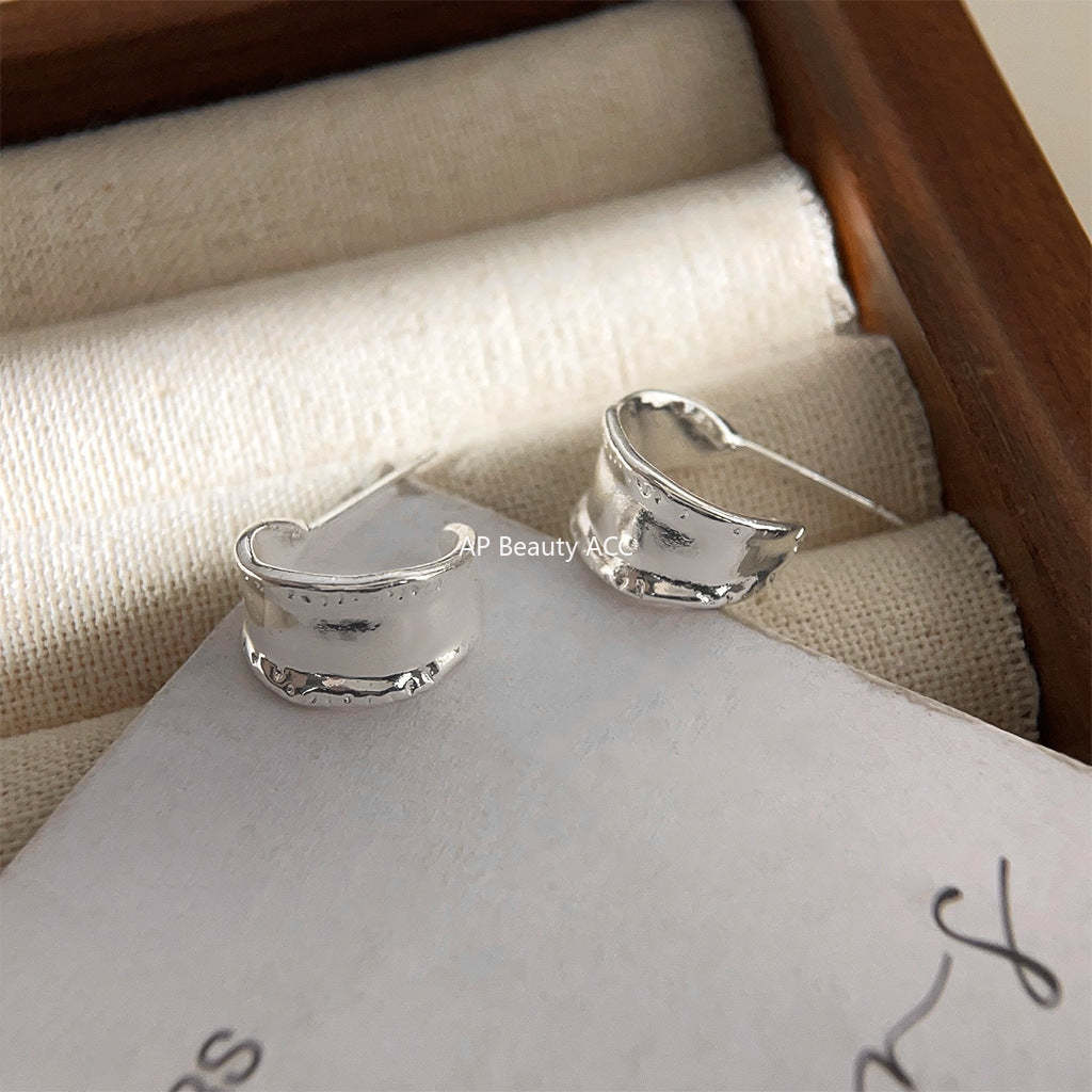 C관 - 개성 있는 작은 진주 기하학 은침 귀걸이 간결하고 고급스러운 귀걸이 [3769] 24.04-2