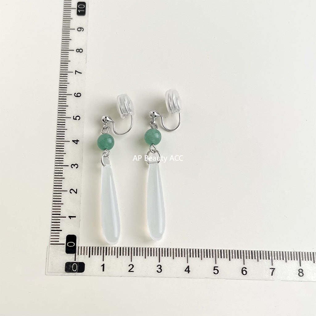 C관 - 큐빅 레진 진주 무피어싱 나선형 이어커프 귀걸이 [EJ0203F] 25.02-3