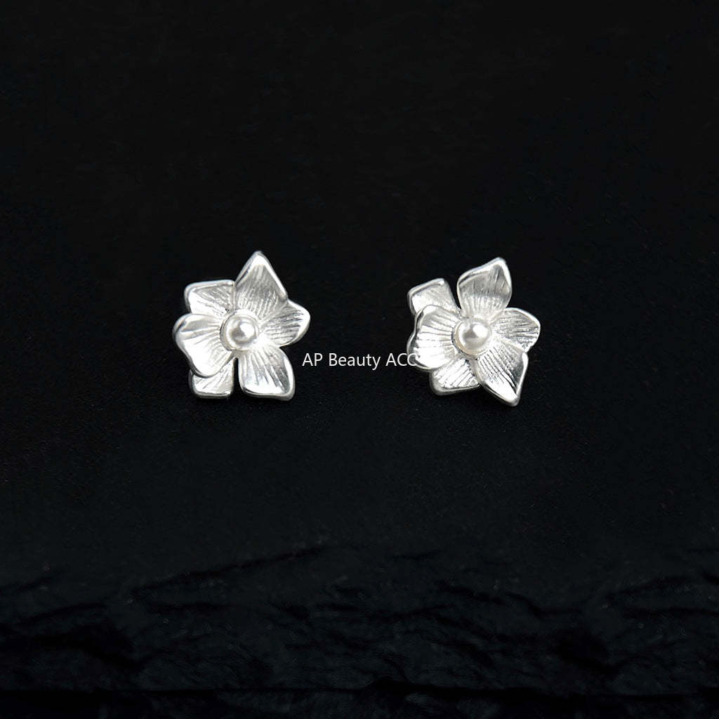 C관 - 플라워 진주 925 은침 귀걸이 [5760] 25.03-4