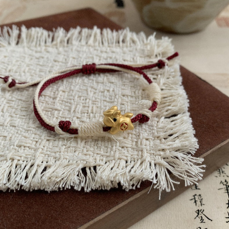 A관 - 999 실버 코인 말 말띠 펜던트 스트랩 팔찌 [1631] 25.12-3