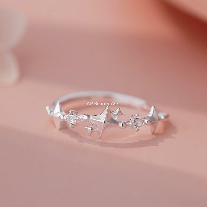 B관 - 999 실버 별 큐빅 장식 반지 [YC3405R_1] 25.11-2