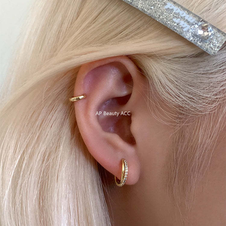 A관 - 925 은침 뫼비우스 큐빅 링 귀걸이 [EH-4132] 25.10-5