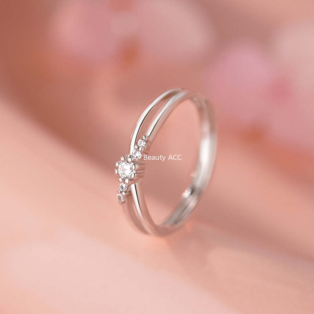 B관 - 999 실버 뫼비우스 크로스 큐빅 커플 반지 [YC3759R_1] 25.12-2