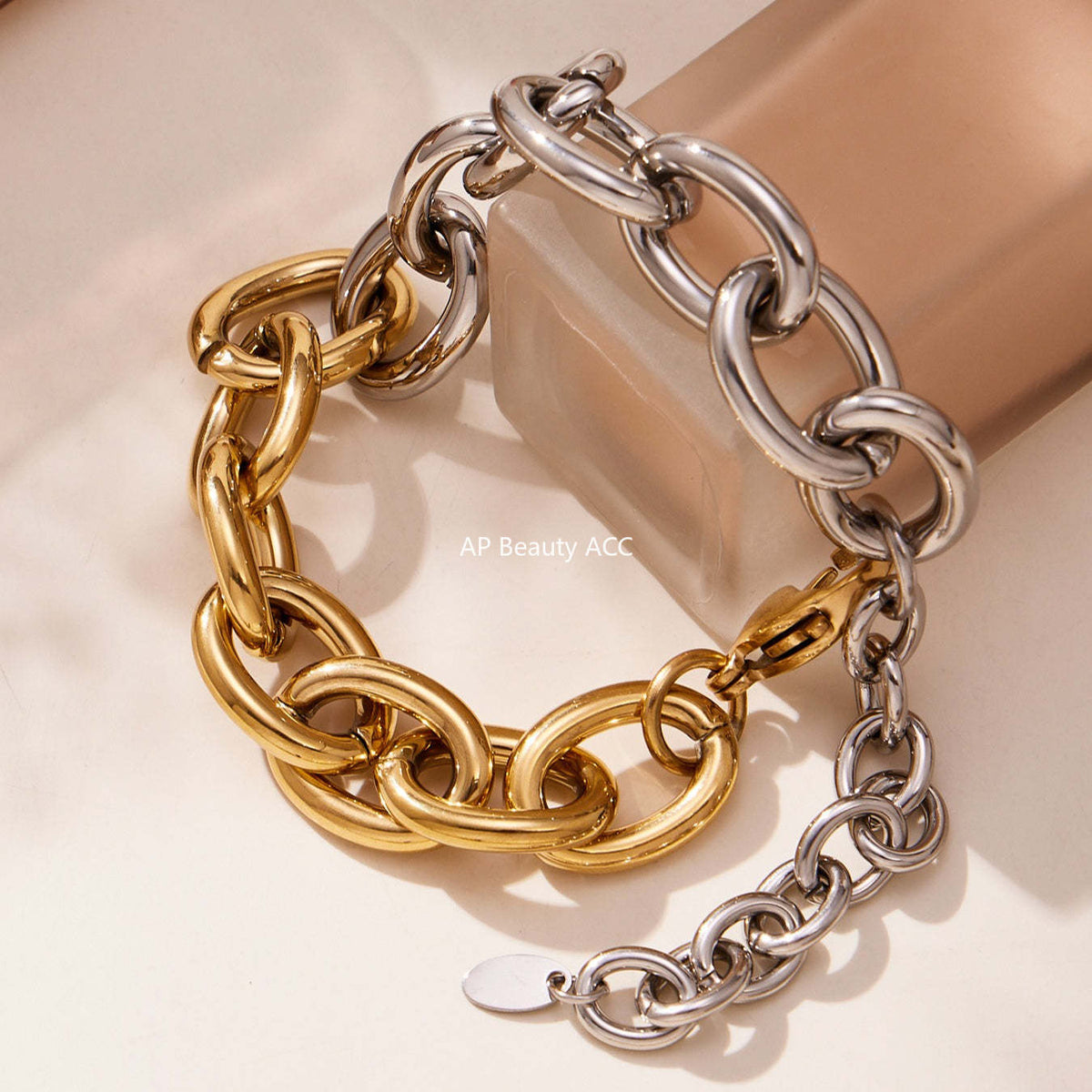 D관 - 볼드 O체인 18K 도금 스테인리스 스틸 목걸이 팔찌 [TXP465] 25.11-3
