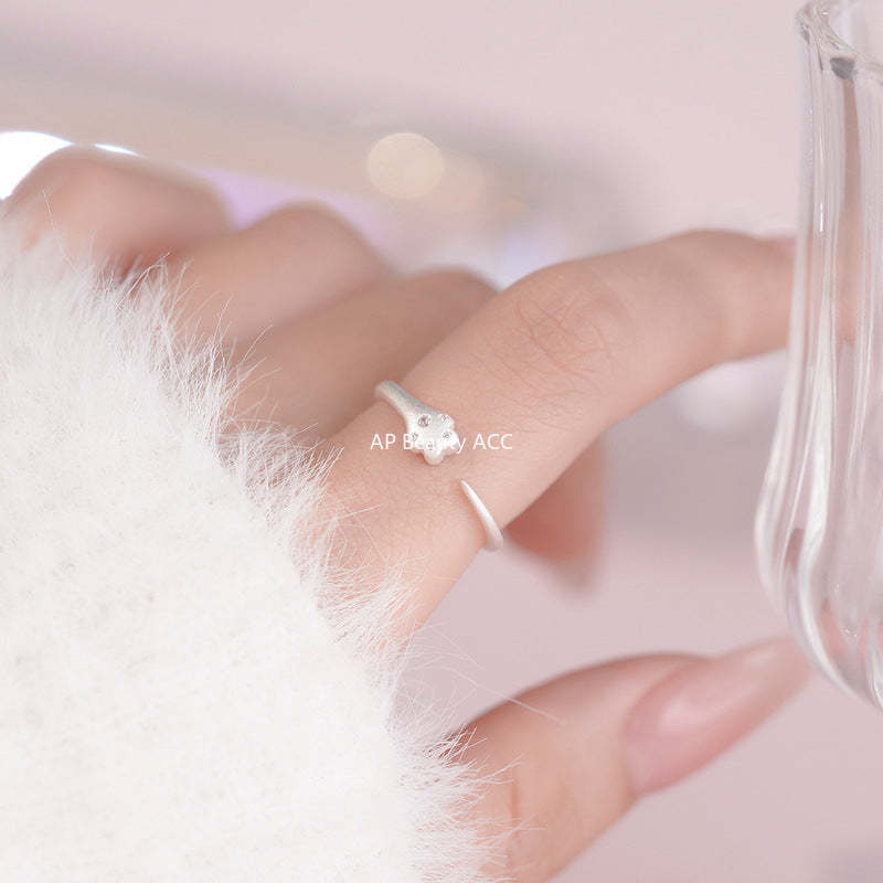 B관 - 999 실버 고양이 발 디자인 오픈형 반지 [YC3624R_1] 25.10-4