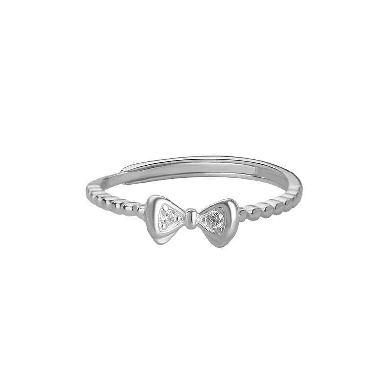 B관 - 925 실버 리본 큐빅 디자인 반지 [YC4816R_1] 25.10-4