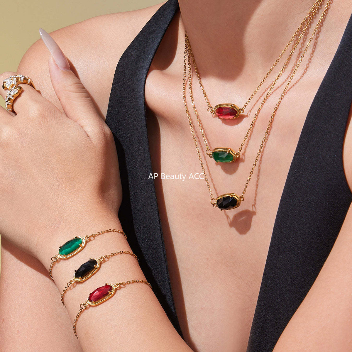 D관 - 스테인리스 스틸 크리스탈 큐브 플라워 큐빅 펜던트 목걸이 팔찌 [TXP453] 25.10-4