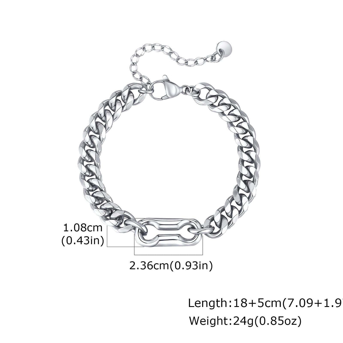 G관 - 스테인리스 스틸 8자 볼드 체인 팔찌 [BR-2632] 25.12-1