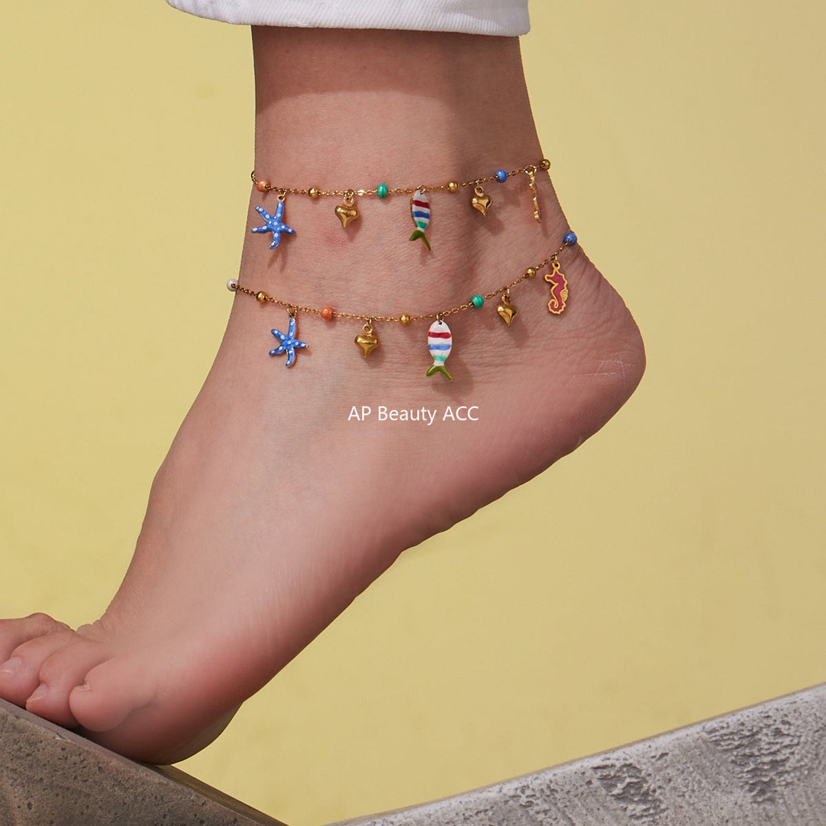 D관 - 18K 골드 도금 스테인리스 스틸 물고기 펜던트 목걸이 팔찌 발찌 [TXP418] 25.10-1