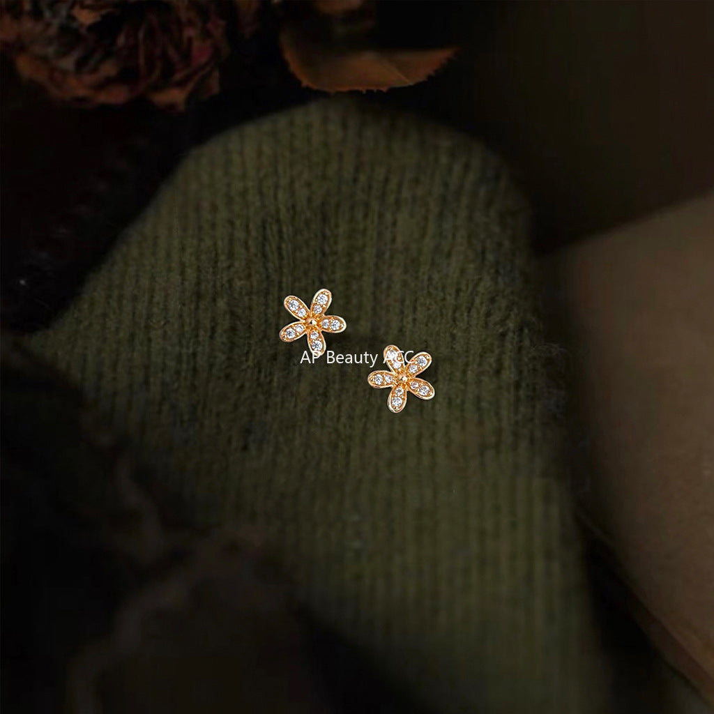 C관 - 925 은침 큐빅 미니 플라워 귀걸이 [6928] 25.10-3