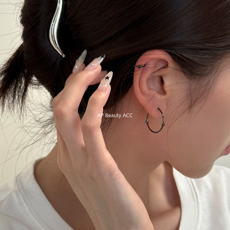 A관 - 999 실버 심플 링 귀걸이 [EH-2308] 25.10-3