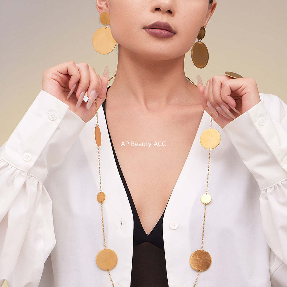 D관 - 스테인리스 18K 도금 원형 링 목걸이 귀걸이 반지 [TXP458] 25.10-5