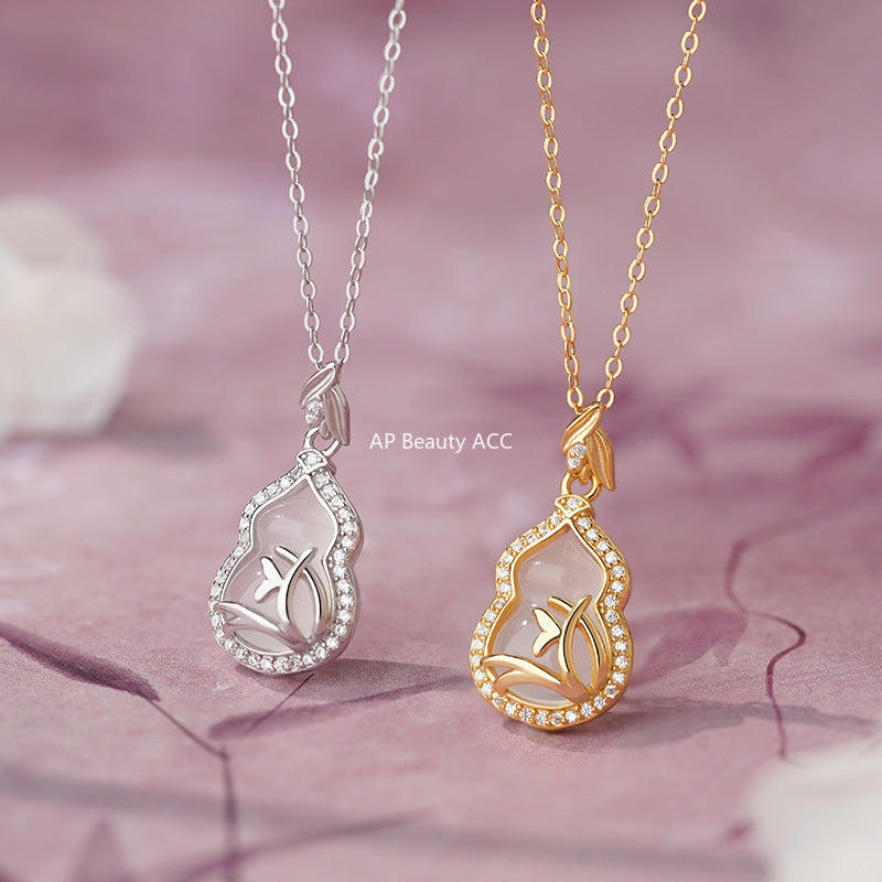 B관 - 999 실버 호리병 대나무잎 펜던트 목걸이 [YC1838N_1] 25.10-1