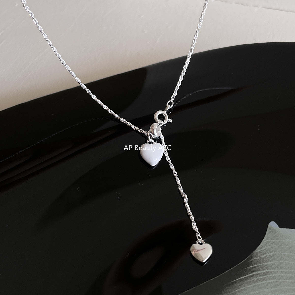 A관 - 925 실버 슬라이드 하트 펜던트 목걸이 [XL-1222] 25.11-1